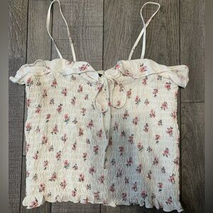 American Eagle Outfitters White Floral Camisole